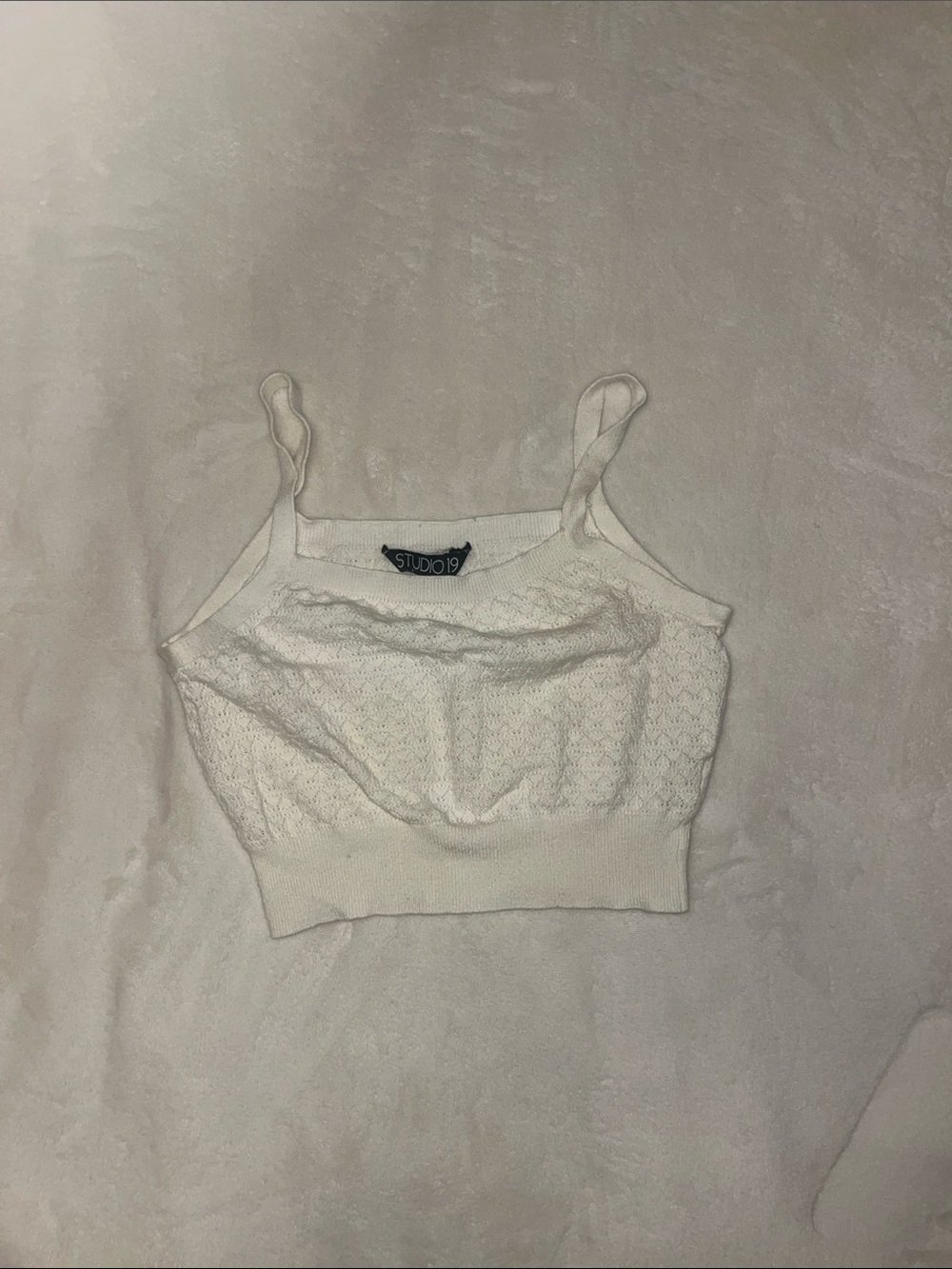 Studio 1940 Cream Lace Cropped Cami